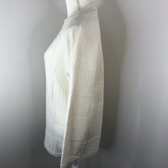 Vintage Woman’s Pullover Ivory Sweater No Tag Measures Size XL Hearts Scalloped - Picture 7 of 11